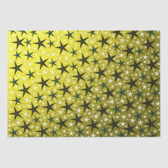 black and white stars in gold  paper (Front)