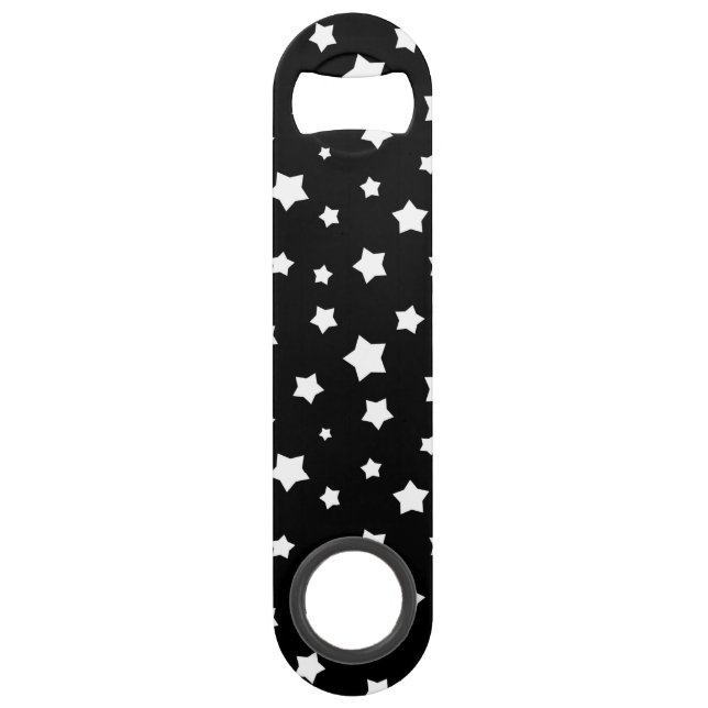 Black and white stars pattern bar key (Front)