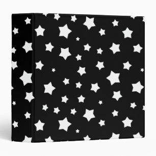 Black and white stars pattern binder