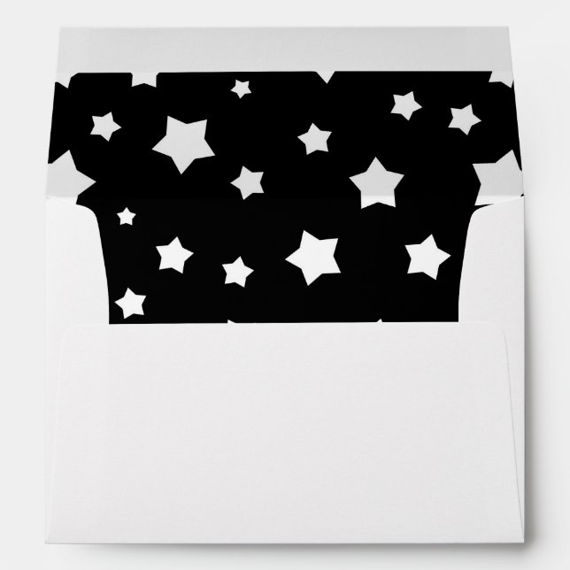 Black and white stars pattern envelope (Back (Bottom))
