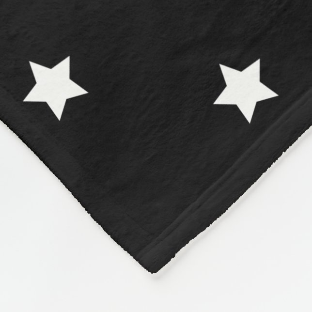 Black And White Stars Pattern Fleece Blanket (Corner)