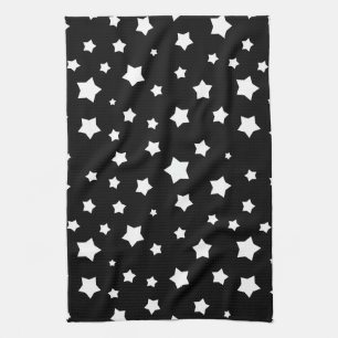 Black and white stars pattern kitchen towel