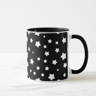 Black and white stars pattern mug