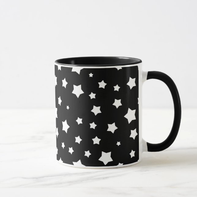 Black and white stars pattern mug (Right)