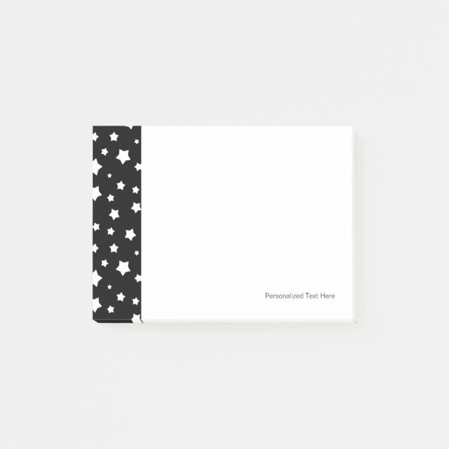Black and white stars pattern post-it notes (Front)