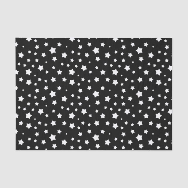 Black and white stars pattern tissue paper (Front)