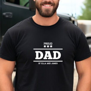 Black and White Stars Proud Dad T-Shirt