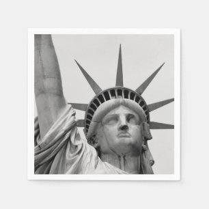 Black and White Statue of Liberty Napkin