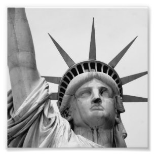 Black and White Statue of Liberty Photo Print