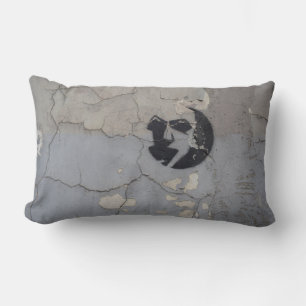 Black and white stone fragment lumbar pillow