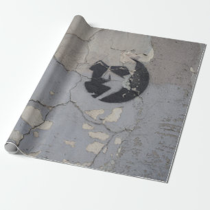 Black and white stone fragment wrapping paper