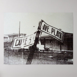 Black and white street sign