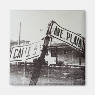 Black and white street sign magnet
