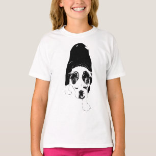 Black And White Stride Dog Lifts Holiday Looks T-Shirt