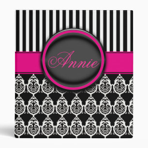 Black and white stripe and pattern binder