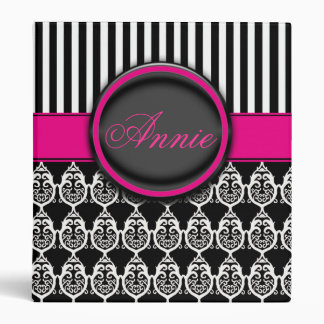 Black and white stripe and pattern binder