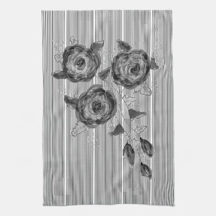 Black And White Stripe Kitchen Towel