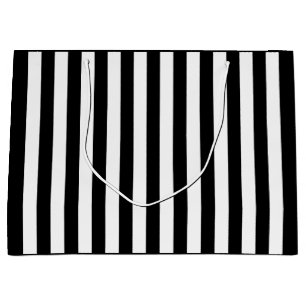 Black and White Stripe Large Gift Bag