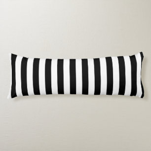 Black and white stripe pattern body pillow