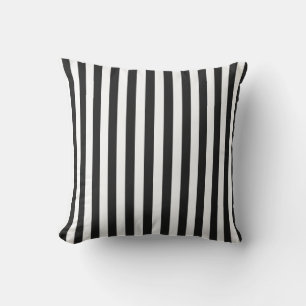 Black and White Stripe Pattern Outdoor Pillow