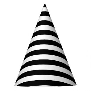 Black and White Stripe Pattern Party Hat