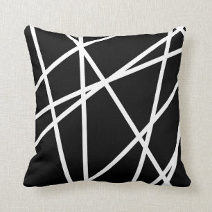 Black and White Stripe Pattern Pillow
