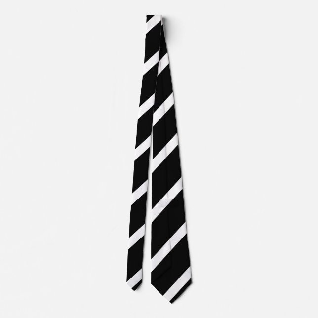 black and white stripe pattern tie (Back)