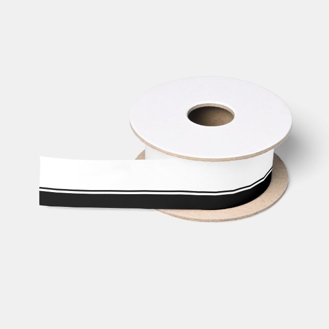 Black and White Stripe Ribbon Satin Ribbon (Spool)