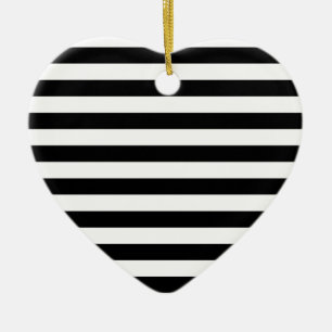 Black and White Stripe   Striped Design Ceramic Ornament