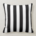 Black and White Stripe Throw Pillow<br><div class="desc">This black and white striped throw pillow may be customized with initials or other text for a custom look.</div>