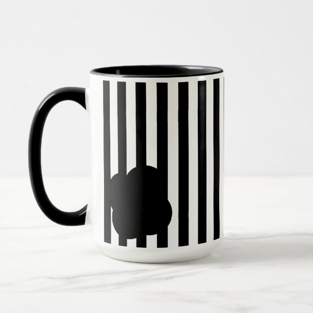 Black and White Stripe Two-Tone Mug (Left)