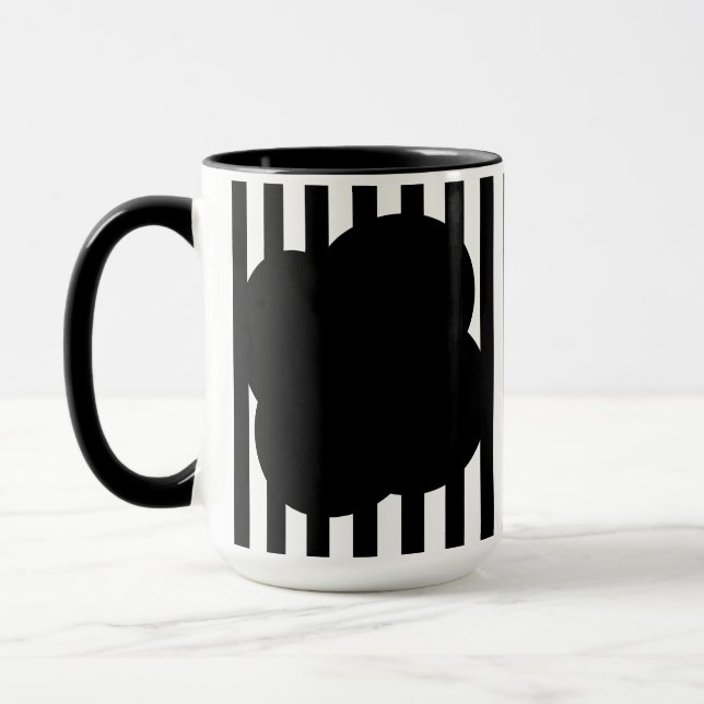 Black and White Stripe Two-Tone Mug  (Left)
