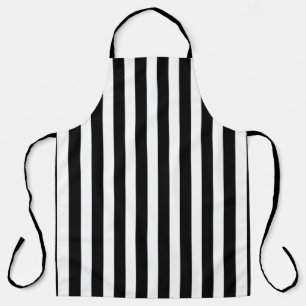 Black and White Striped Allover Apron