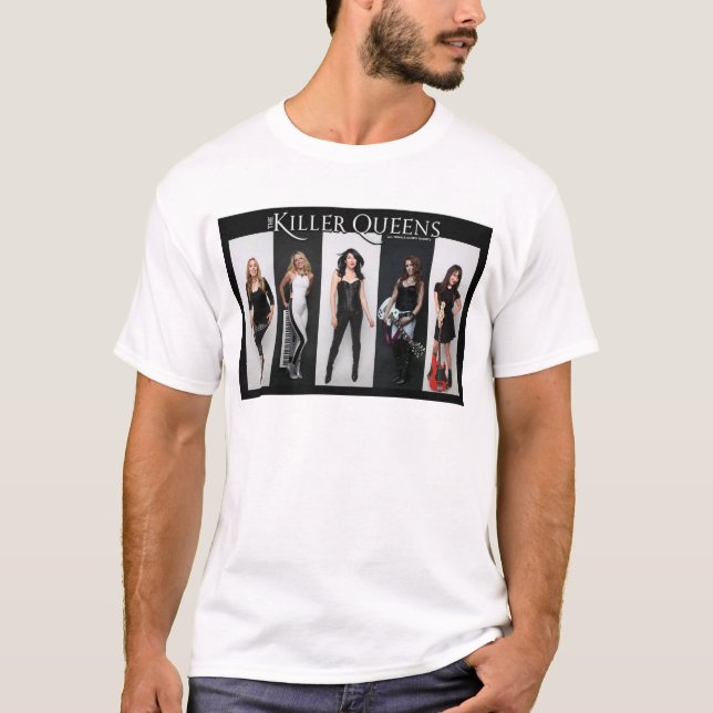 Black and White Striped Band Photo T-Shirt (Front)
