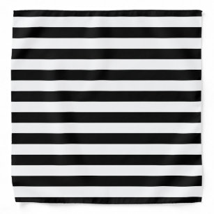 Black and White Striped Bandana