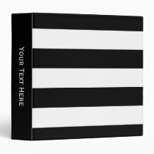 Black and White Striped Binder