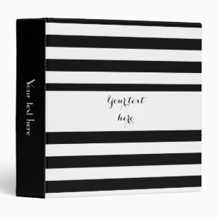 Black and White Striped Binder