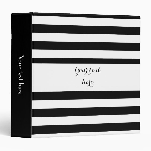 Black and White Striped Binder (Front/Spine)