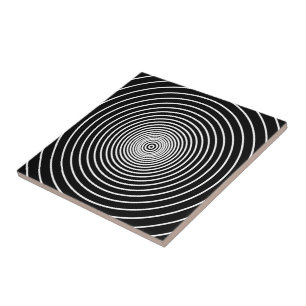 Black and White Striped Ceramic Tile