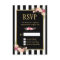 Black and White Striped Flowers Gold Frame RSVP