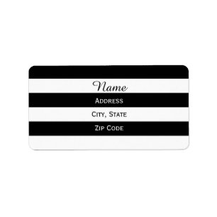 Black and White Striped Label