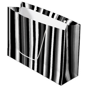 Black And White Striped  Large Gift Bag