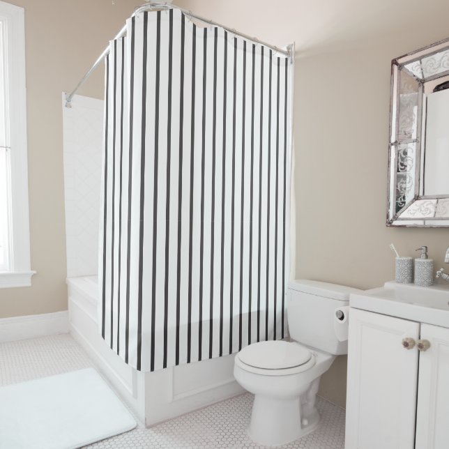 Black and White Striped Modern Boho Geometric  (In Situ)