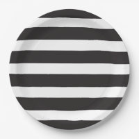 BLACK AND WHITE STRIPED Party Plate