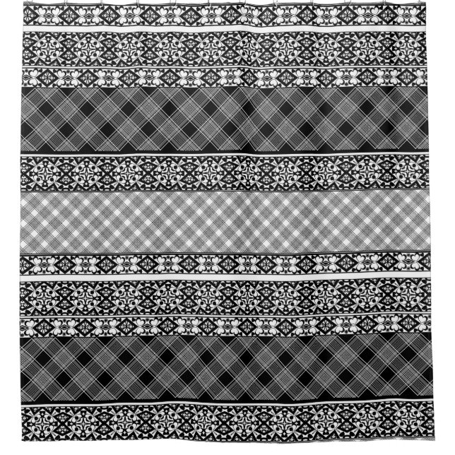 Black and white striped patchwork with lace (Front)