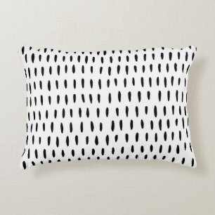 Black and white striped pattern: hand-drawn accent pillow