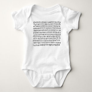 Black and white striped pattern: hand-drawn baby bodysuit