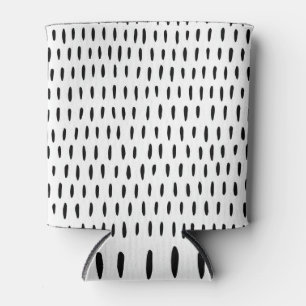 Black and white striped pattern: hand-drawn can cooler