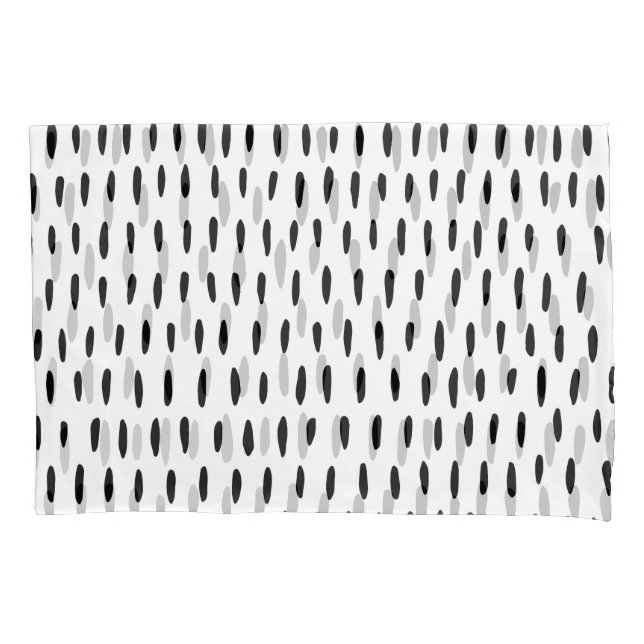 Black and white striped pattern: hand-drawn pillowcase (Front)