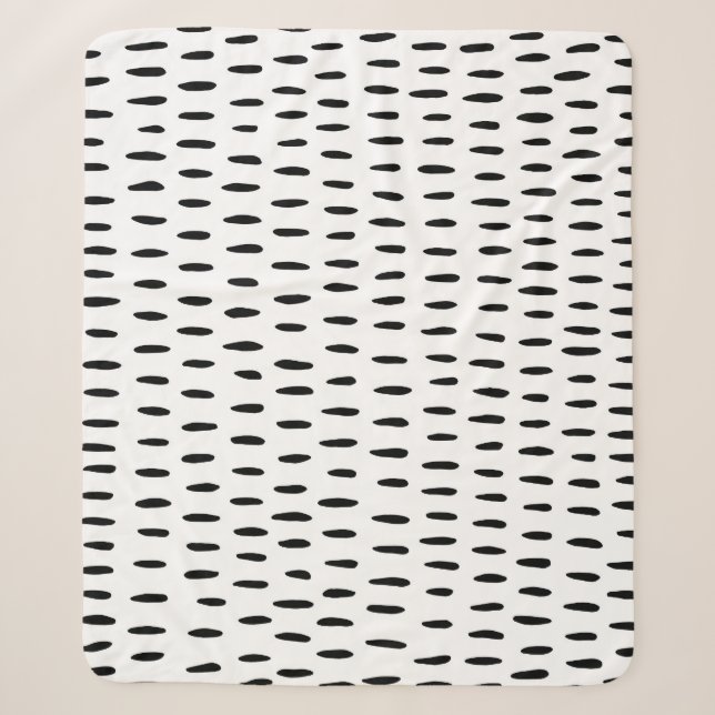 Black and white striped pattern: hand-drawn sherpa blanket (Front)